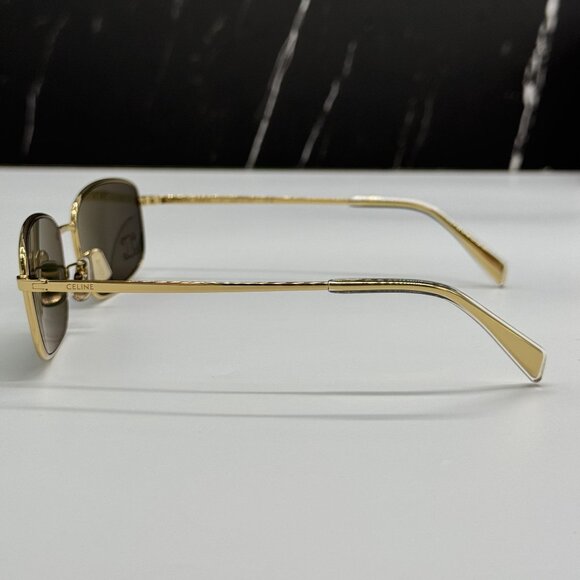 NEW CELINE CL40285U 30N SQUARE GOLD GREEN SUNGLASSES WOMEN CELINE - Picture 7 of 11